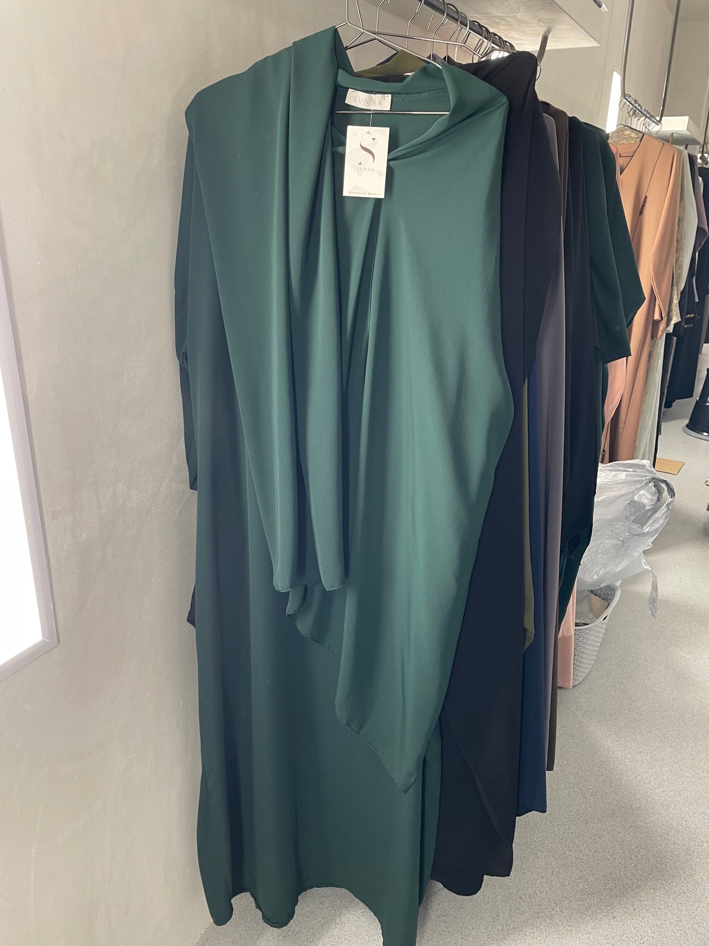 Forest green instant hijab abaya